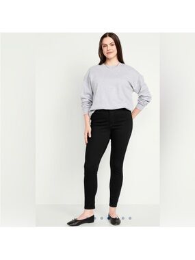 OLD NAVY THE DIVA DEEP BLACK Ankle cotton Jeans high rise cotton size 16W